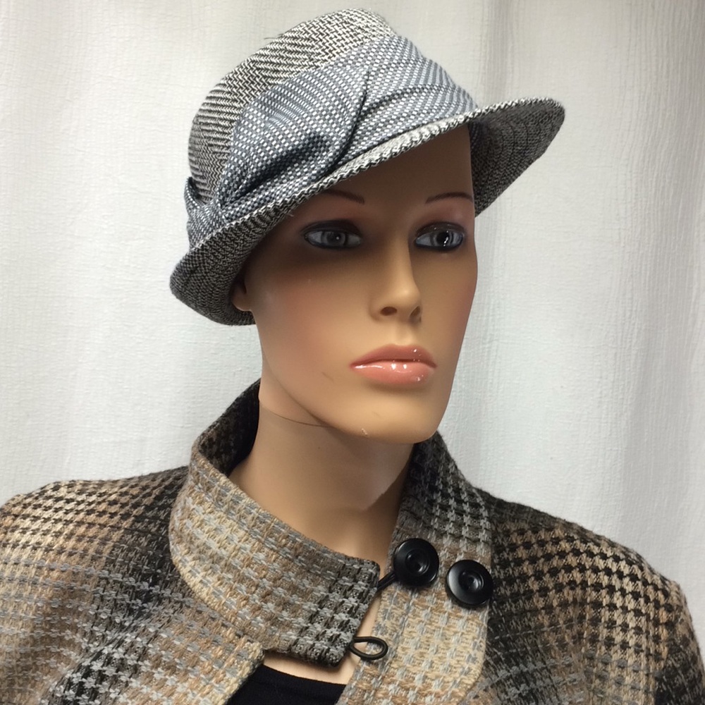 Scala Pronto gray tweeds derby hat